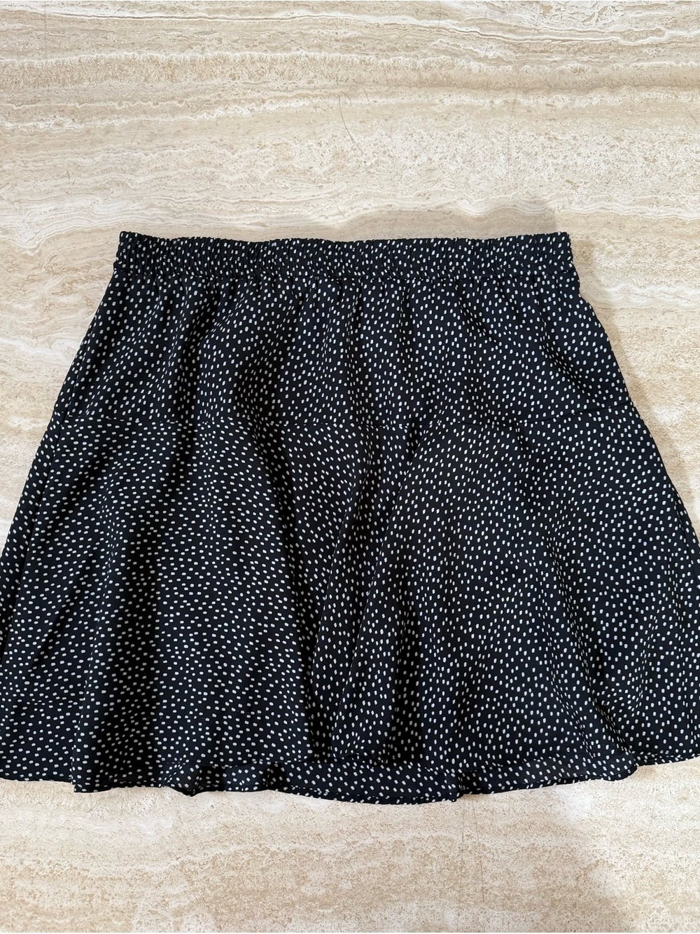 Banana Republic Black Skater Skirt with White Dot Print
